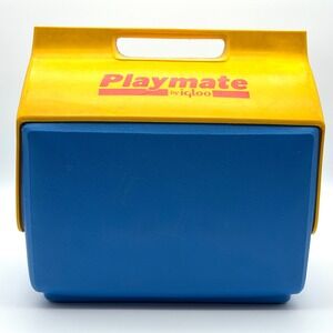 Vintage Igloo Playmate Cooler Yellow Blue 80s Retro Primary Colors LEGO Style